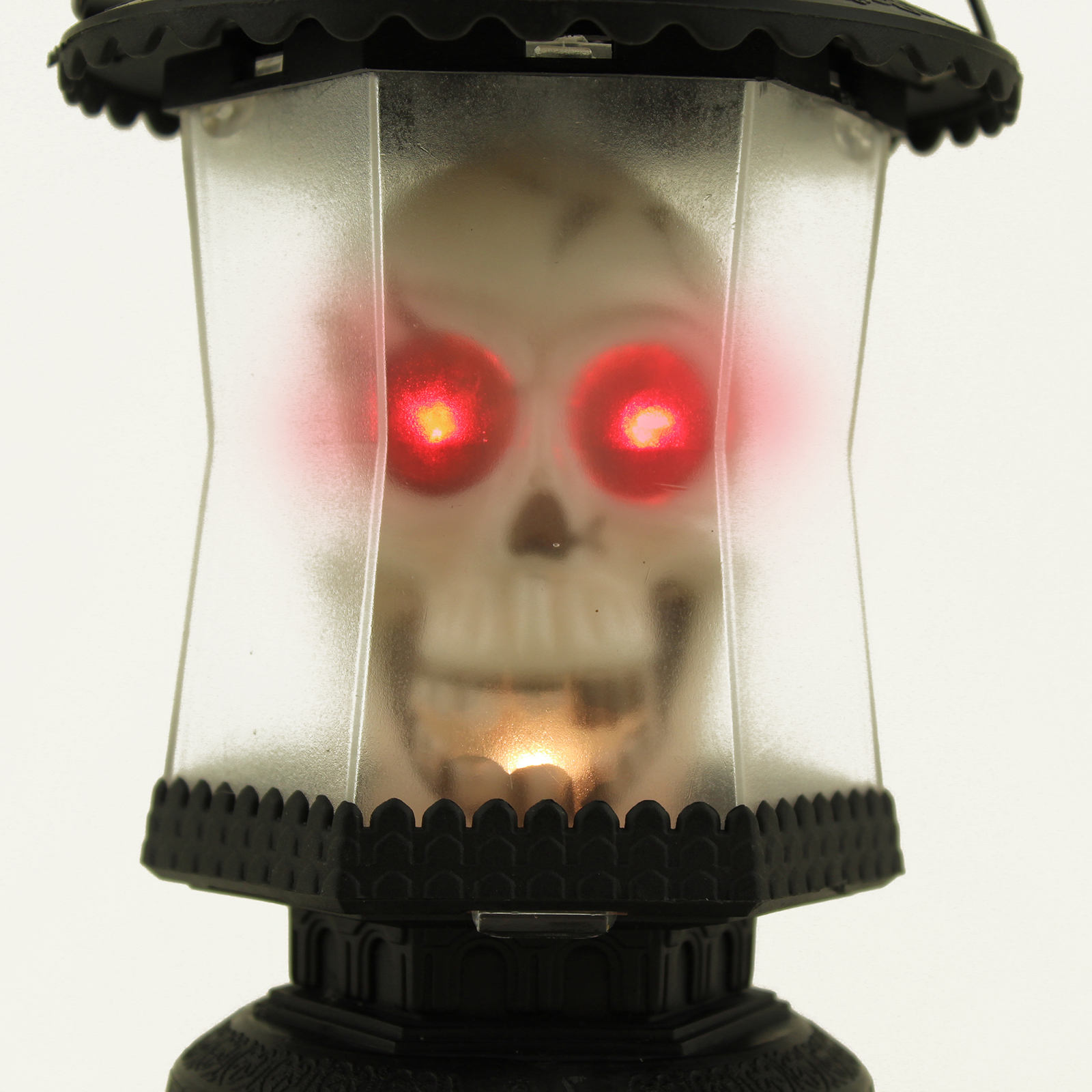 Led Skull Lantern Flashing Music Sounds Light Up Scary Skeleton Candle Halloween